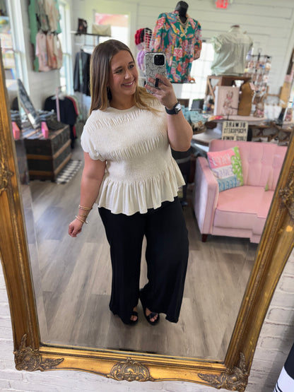 Clara Smocked Waist Flow Pants