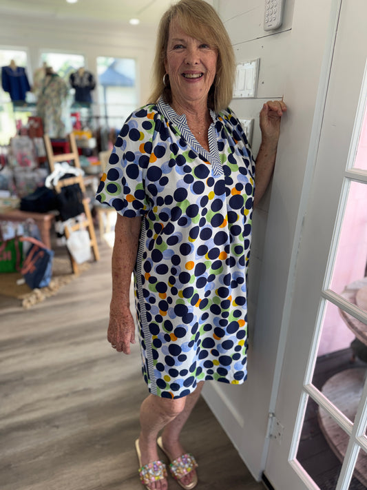 Kenzie Polka Dot Print Tunic Dress