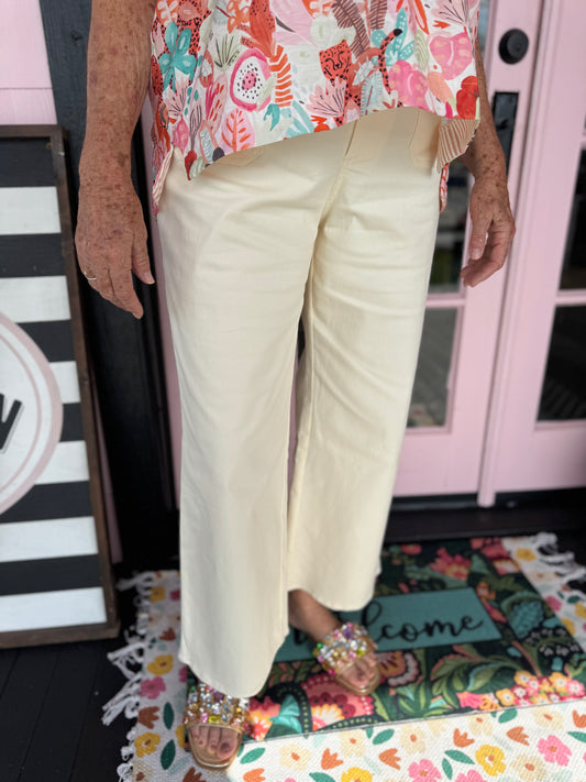 Ella High Waist Wide Leg Crop Pants