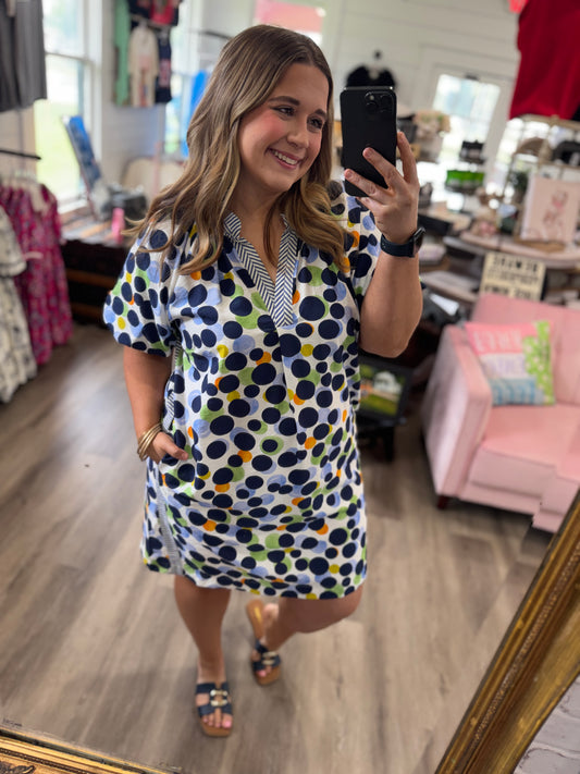 Kenzie Polka Dot Print Tunic Dress
