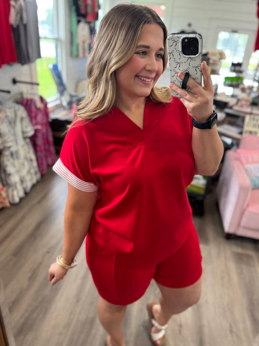 Luna Stripe Collared Top