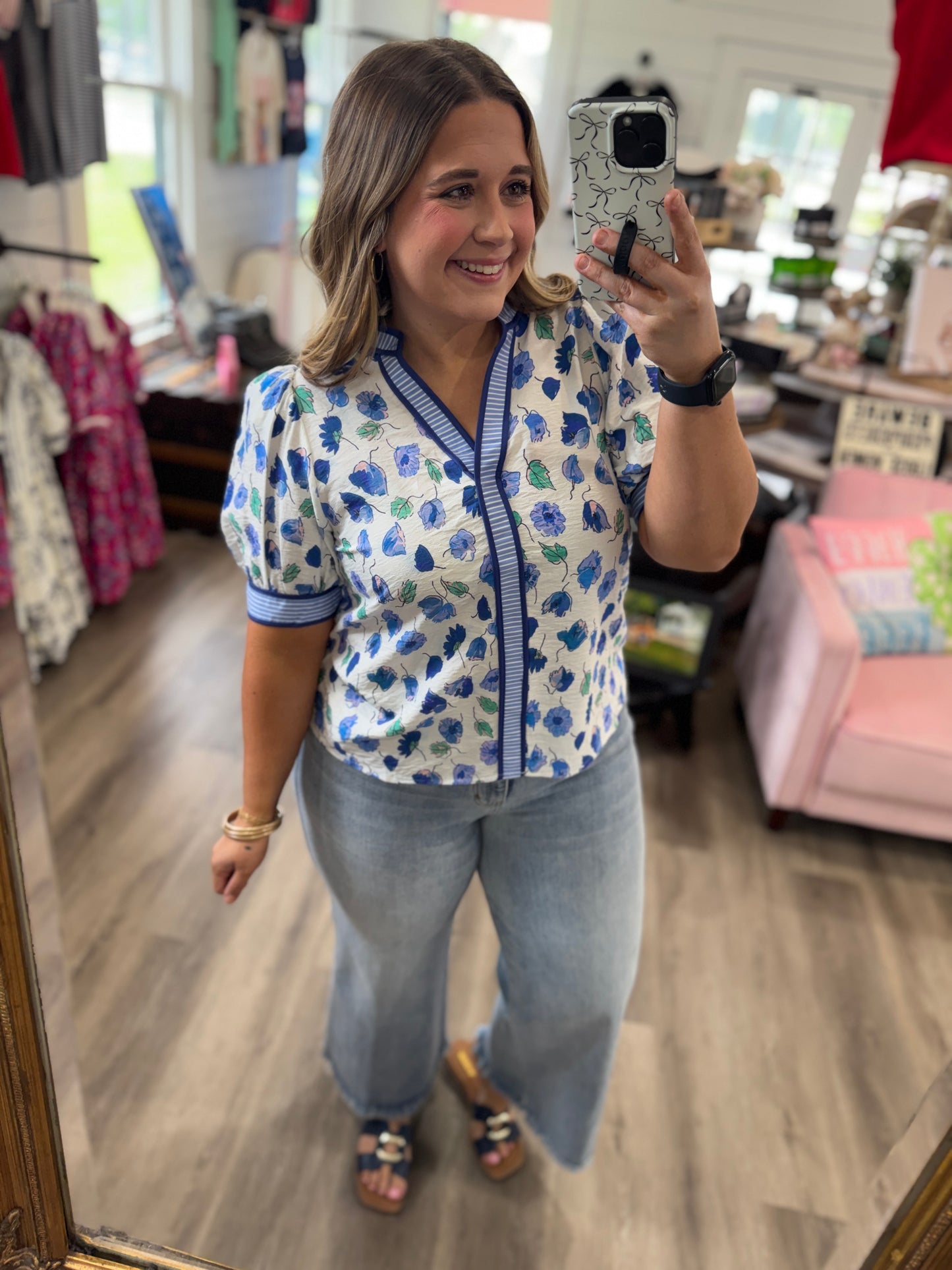 Elena Floral Print Puff Sleeve Top