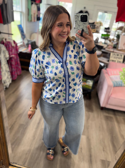 Elena Floral Print Puff Sleeve Top