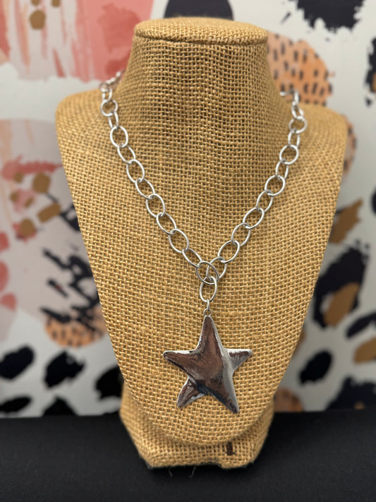 Star Pendant Necklace-Silver