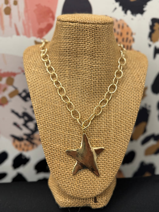 Star Pendant Necklace-Gold