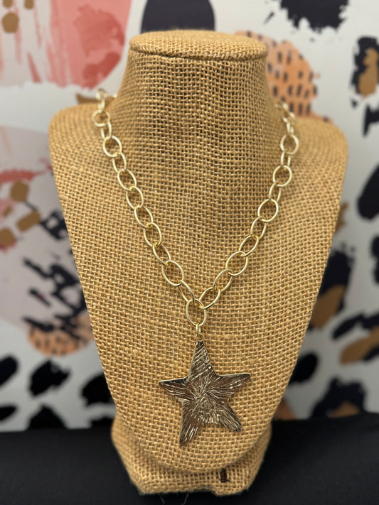 Star Pendant Necklace-Gold