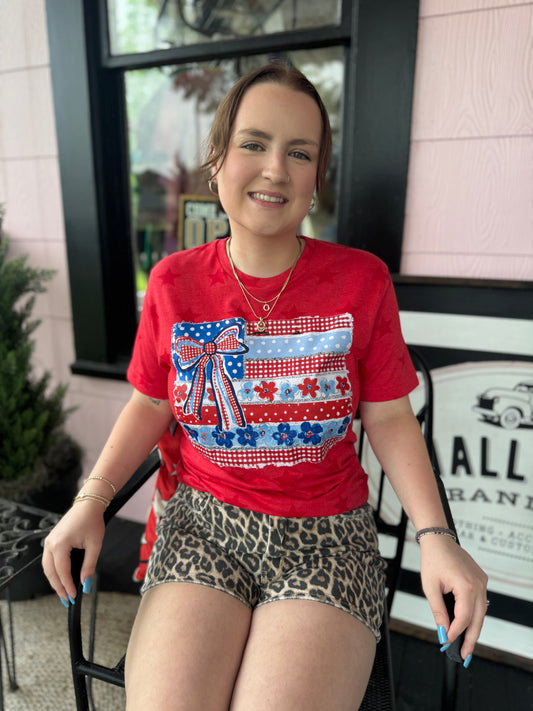 Coquette American Flag Star Tee