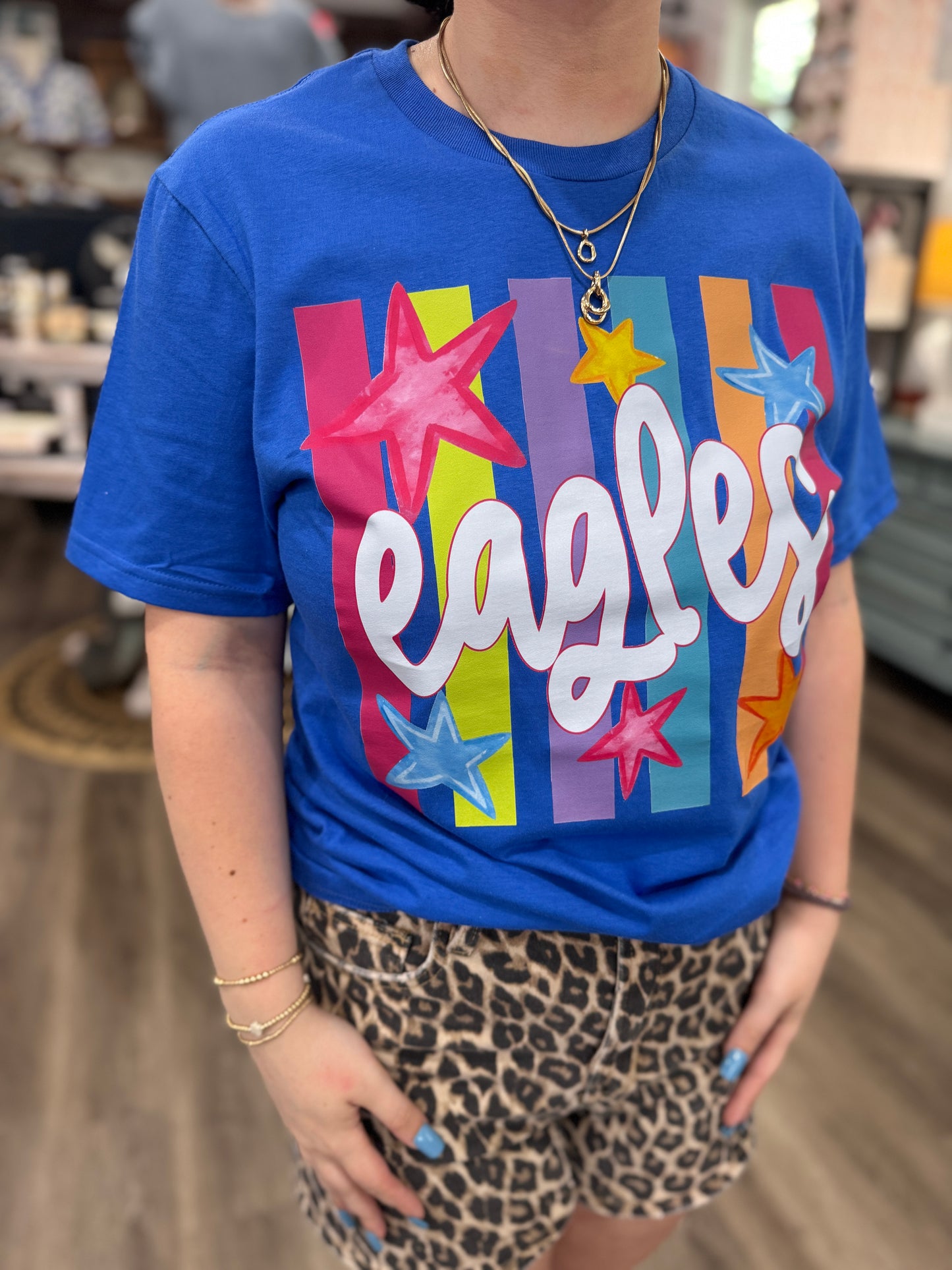 Preppy Eagles Colorful Striped Tee