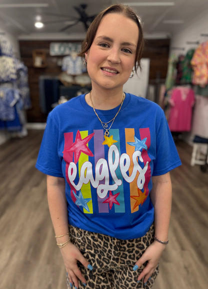 Preppy Eagles Colorful Striped Tee
