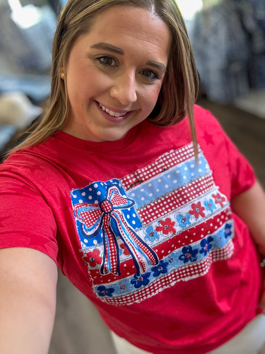 Coquette American Flag Star Tee