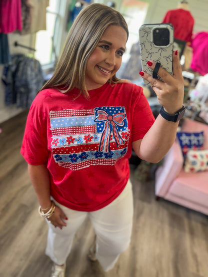 Coquette American Flag Star Tee