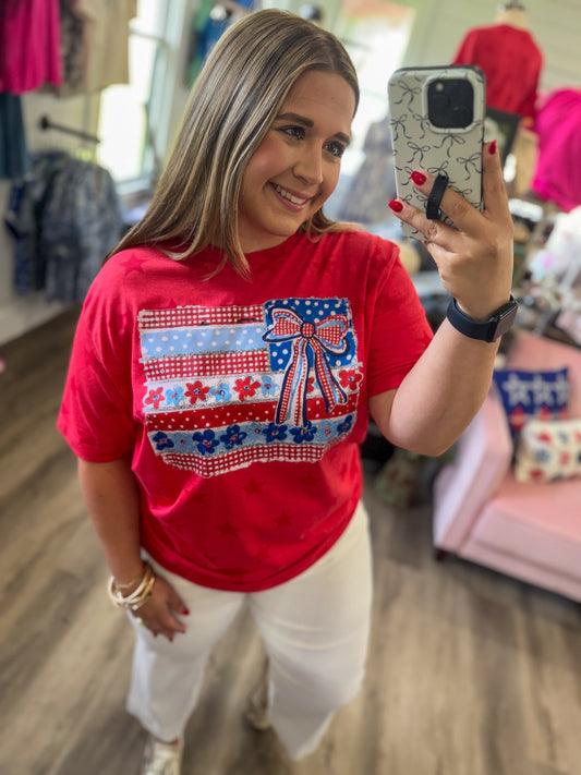 Coquette American Flag Star Tee