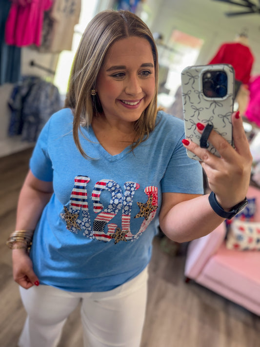 USA Embroidered Tee