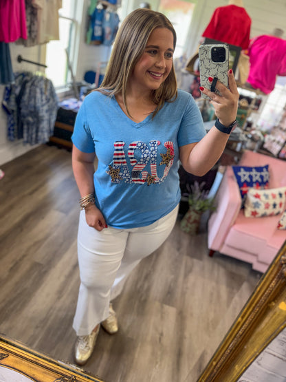 USA Embroidered Tee