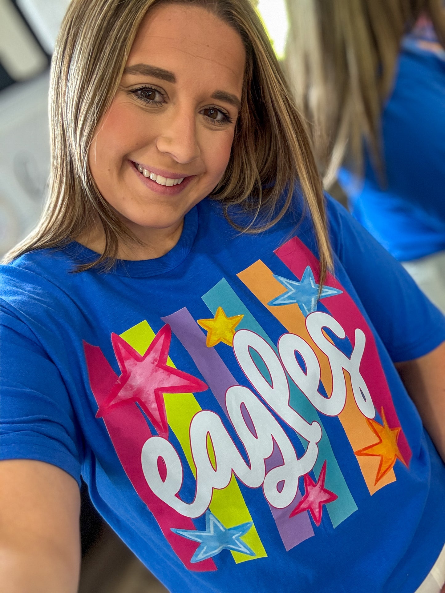 Preppy Eagles Colorful Striped Tee