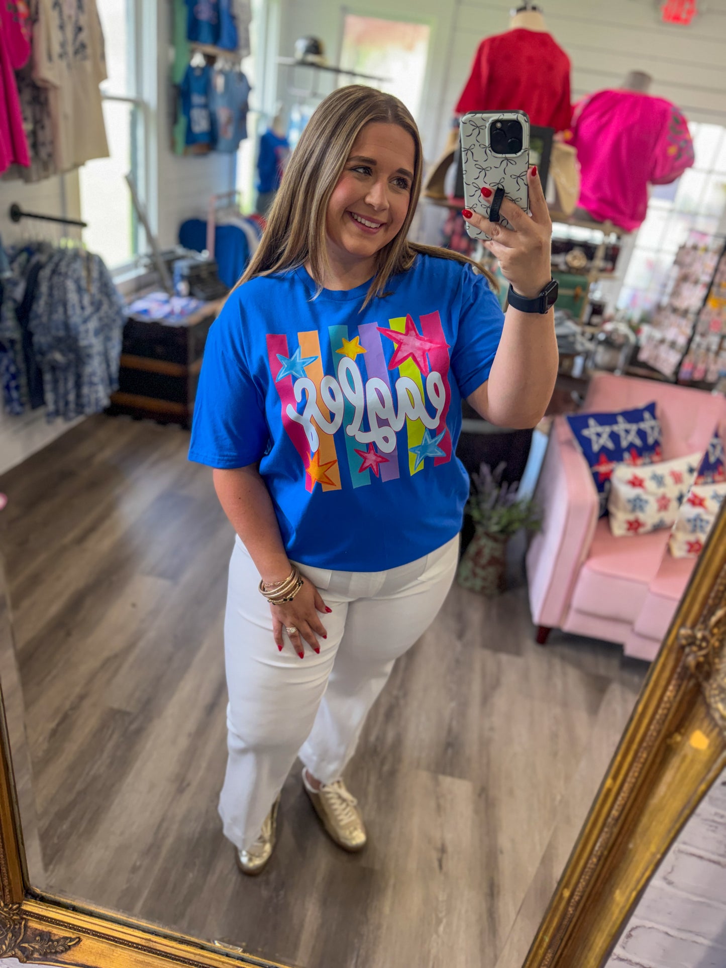 Preppy Eagles Colorful Striped Tee