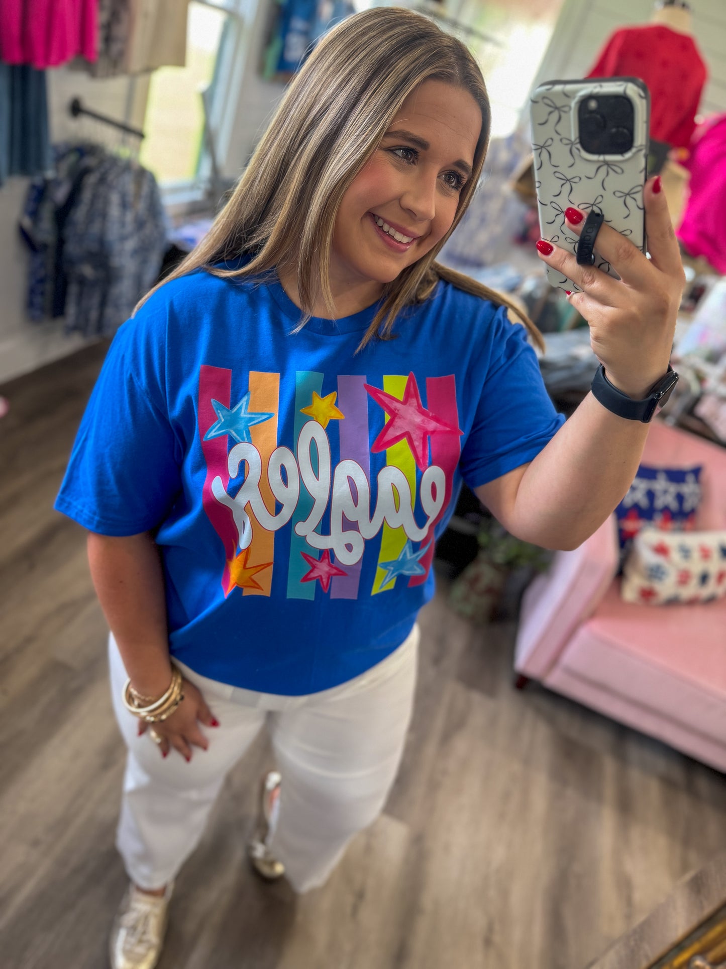 Preppy Eagles Colorful Striped Tee