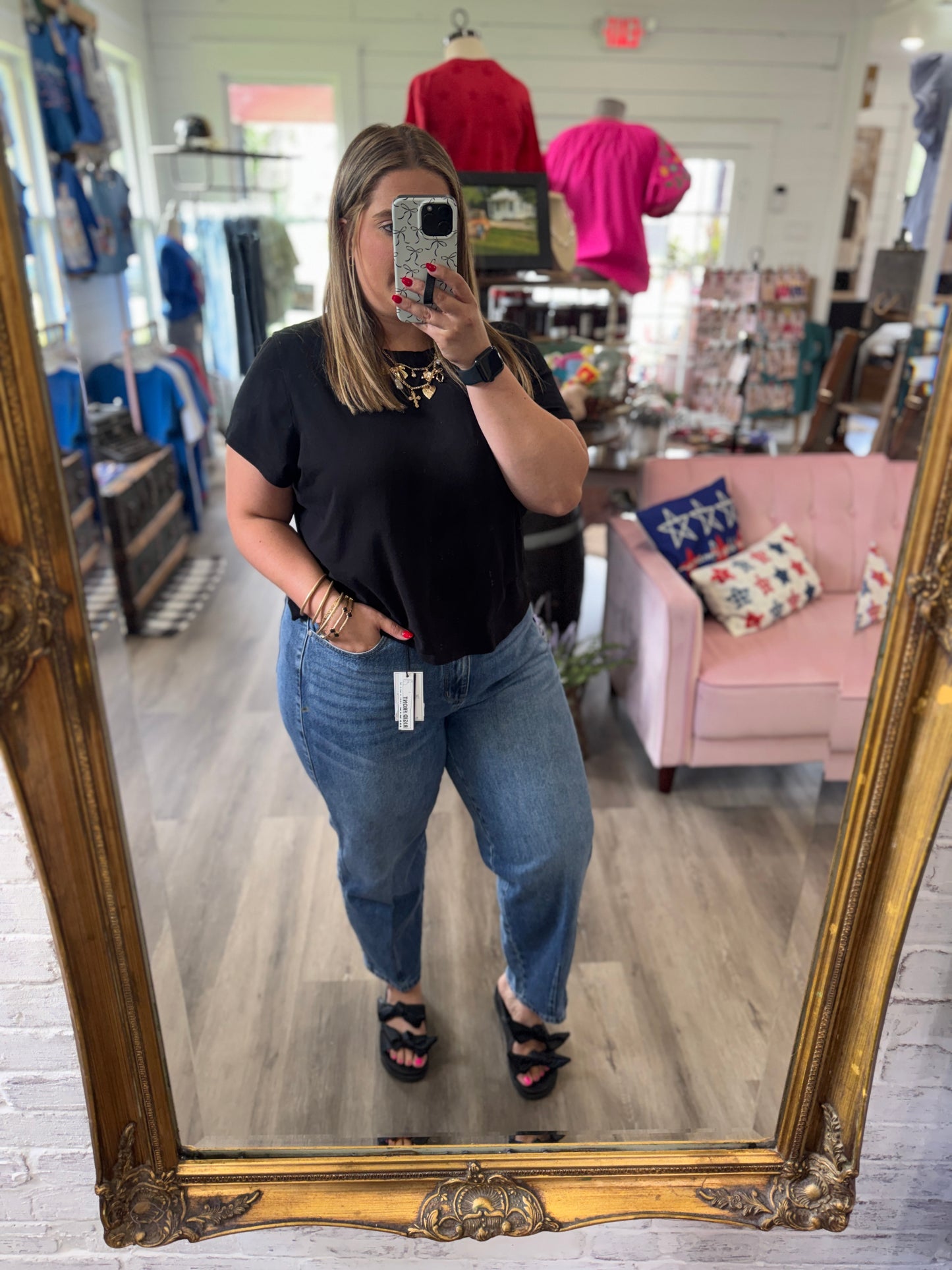 High Waist Rigid Magic Barrel w/ Dart Detailing Jeans