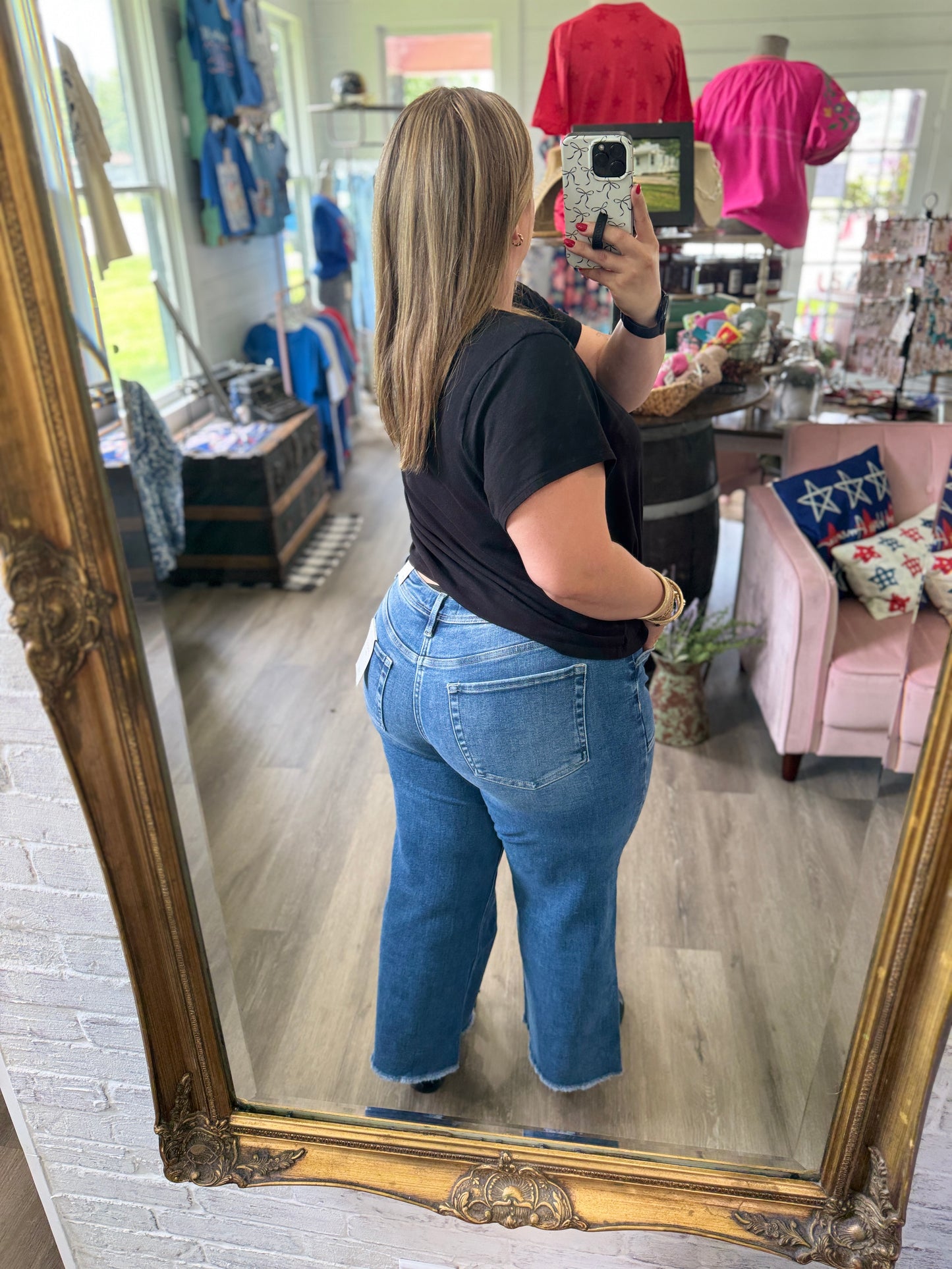 Advocates High Rise Raw Hem Ankle Wide Leg Jeans