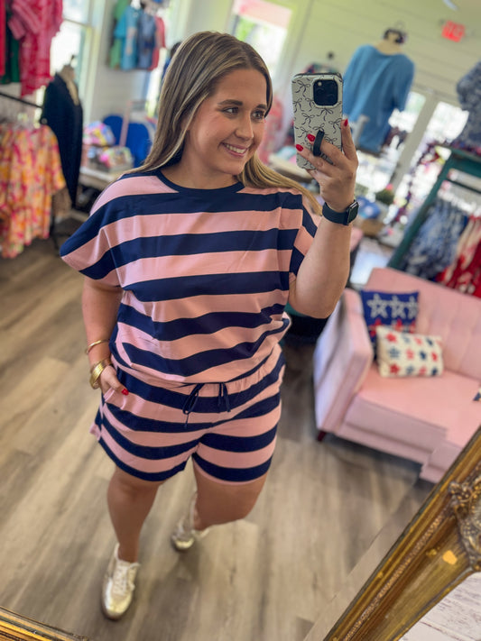 Jane Striped French Terry Knit Set