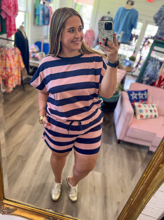 Jane Striped French Terry Knit Set