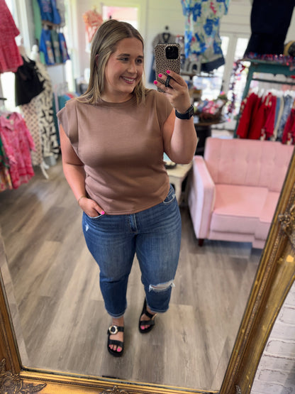 Tati Double Band Sleeve Knit Top