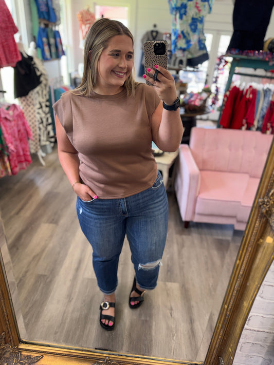 Tati Double Band Sleeve Knit Top