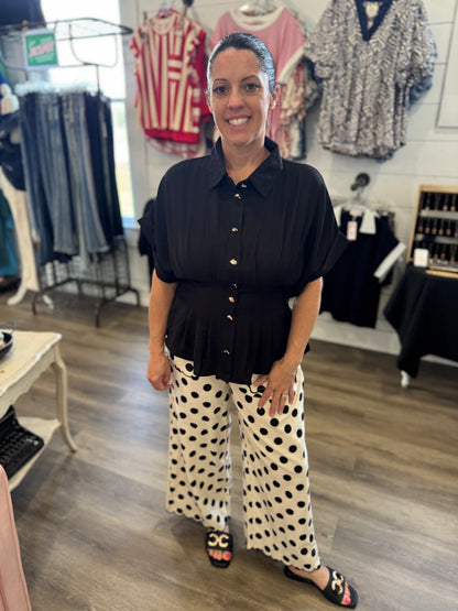 Elaine Polka Dot Scallop Pants
