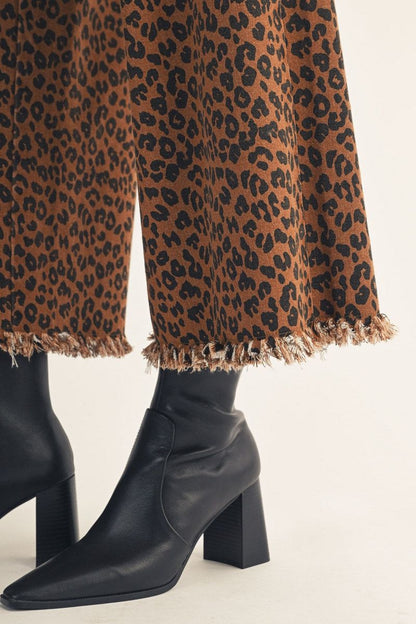 Savannah Leopard Frayed Pants