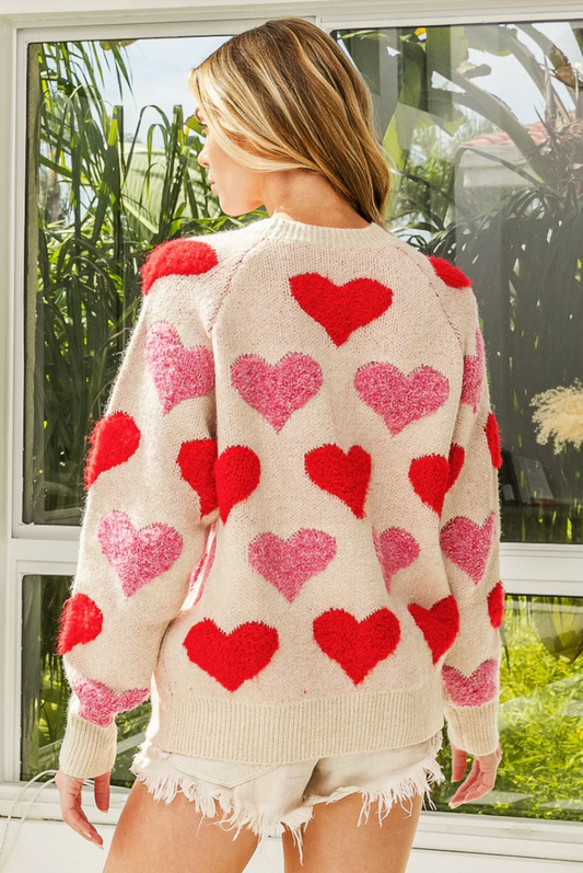 Heart Embroidered Sweater