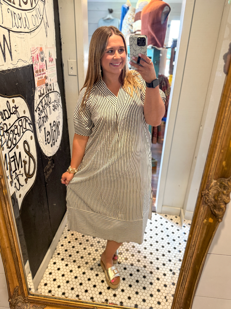 Harper Stripe Midi Dress