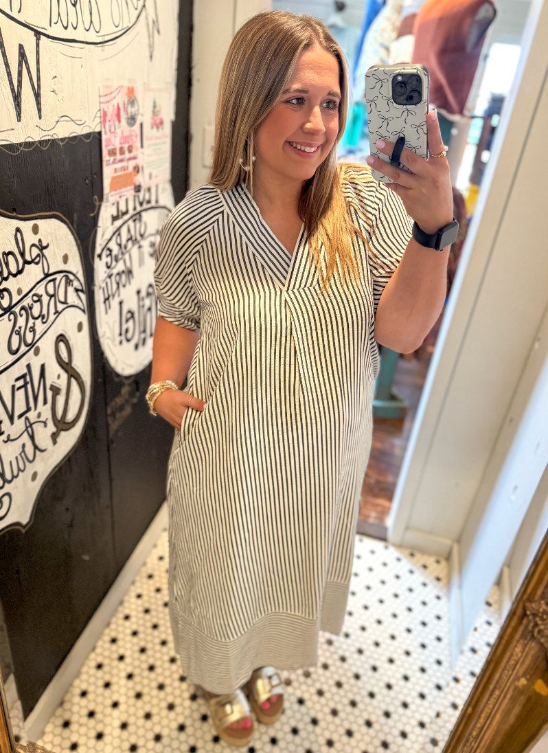 Harper Stripe Midi Dress