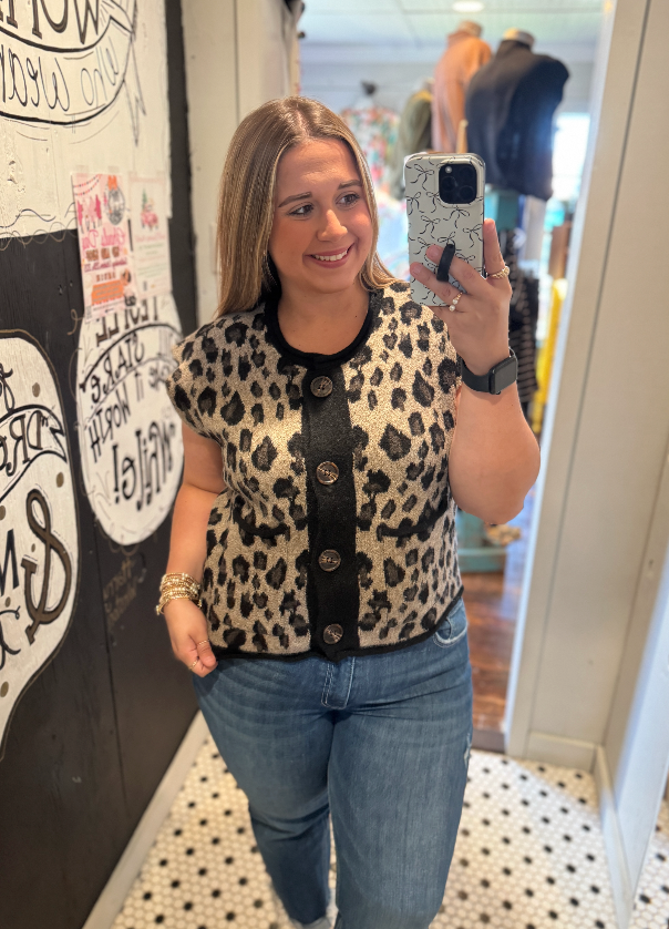 Callum Leopard Vest