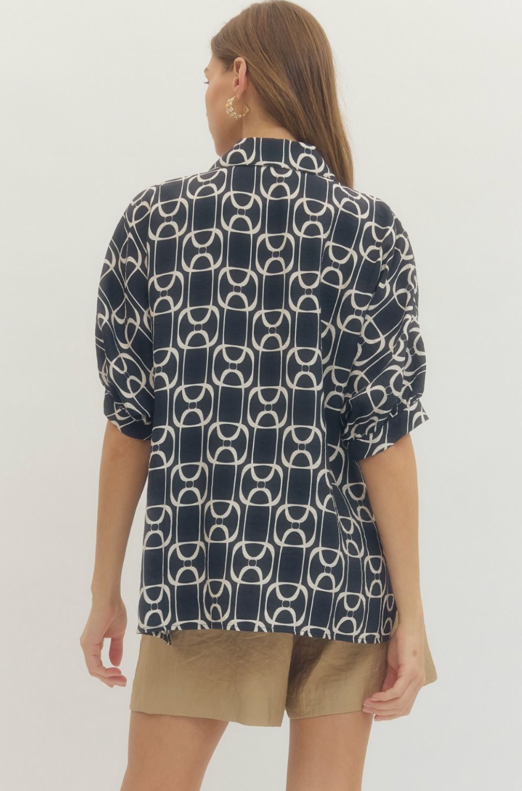 Luca Geometric Print Top