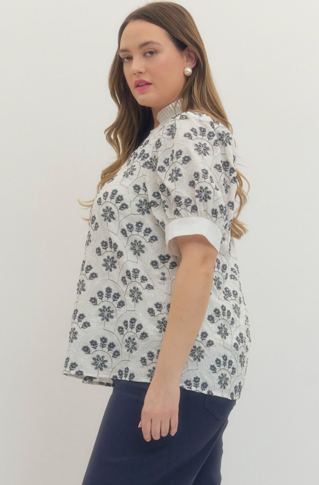 Sadie Botanical Print Puff Sleeve Top