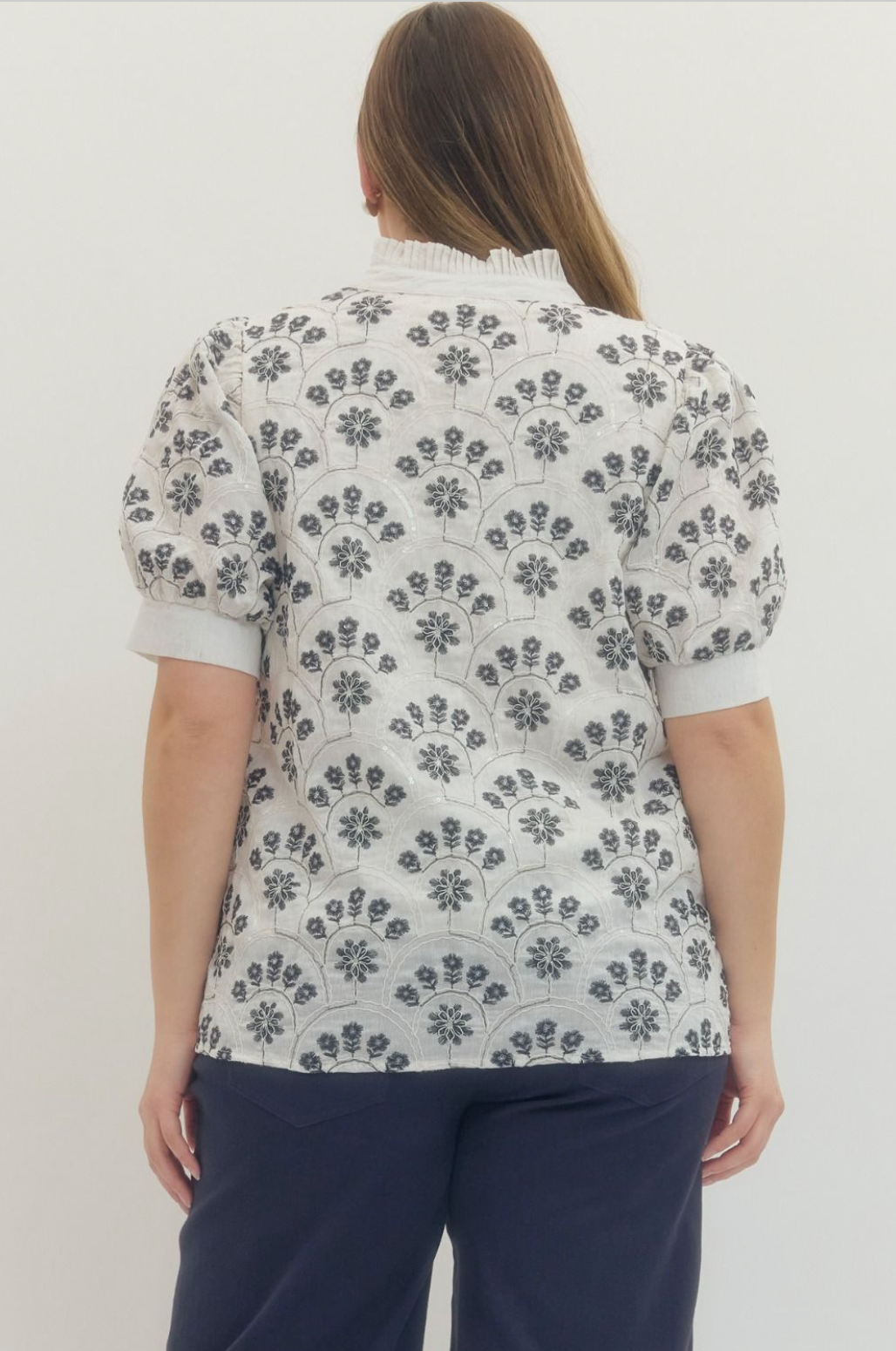 Sadie Botanical Print Puff Sleeve Top