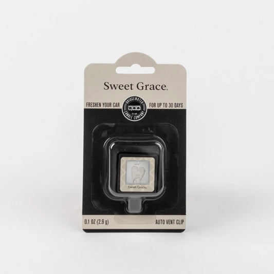 Sweet Grace car air freshener in packaging on a white background