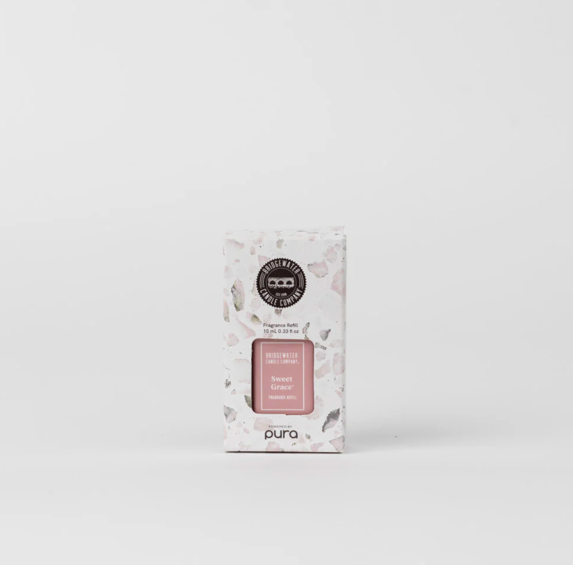 Pura product packaging with floral design on a white background
