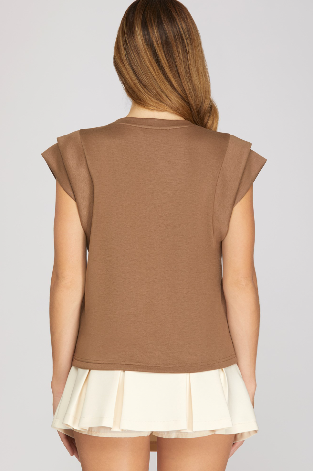 Tati Double Band Sleeve Knit Top