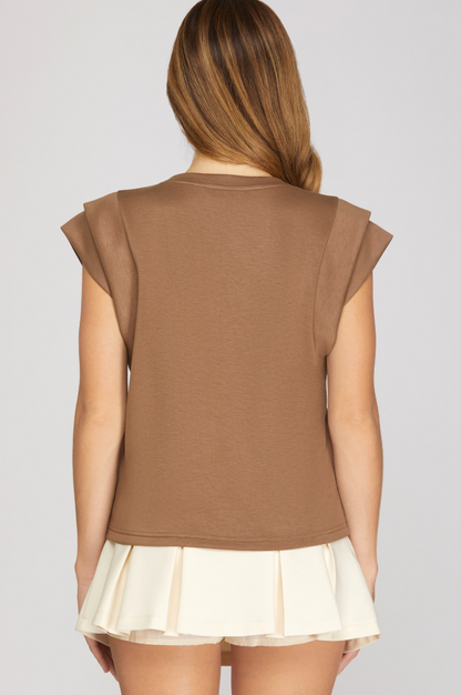 Tati Double Band Sleeve Knit Top