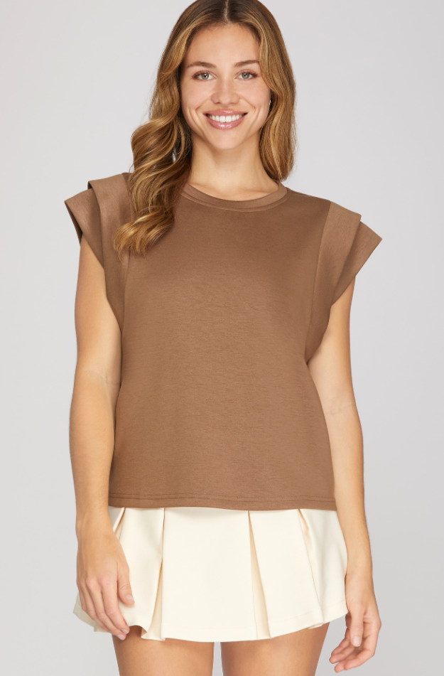 Tati Double Band Sleeve Knit Top